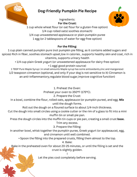 Pumpkin Pie Recipe for your Pup