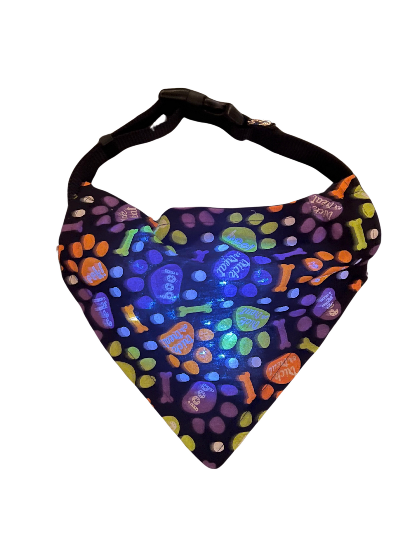 🎃👻 Light Up  Halloween  Handmade Pup Bandanna! 🐾