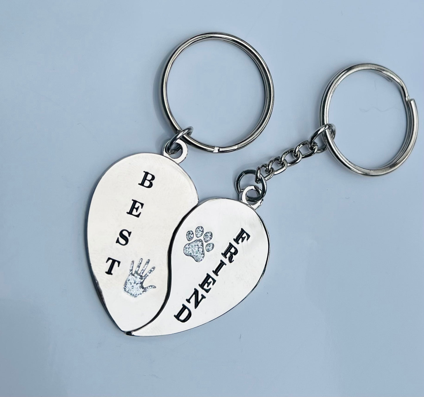 Fur-Ever Heart Dog Id Tag and KeyChain Duo