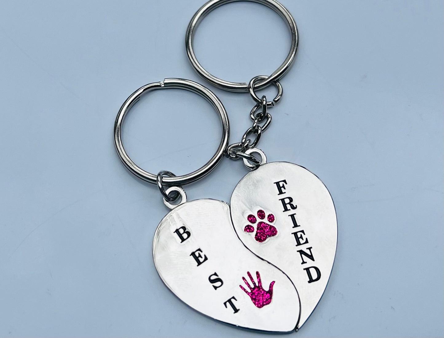 Fur-Ever Heart Dog Id Tag and KeyChain Duo