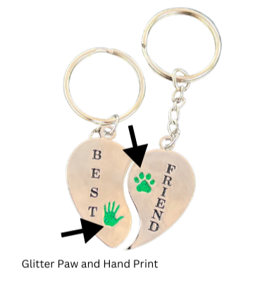 Fur-Ever Heart Dog Id Tag and KeyChain Duo